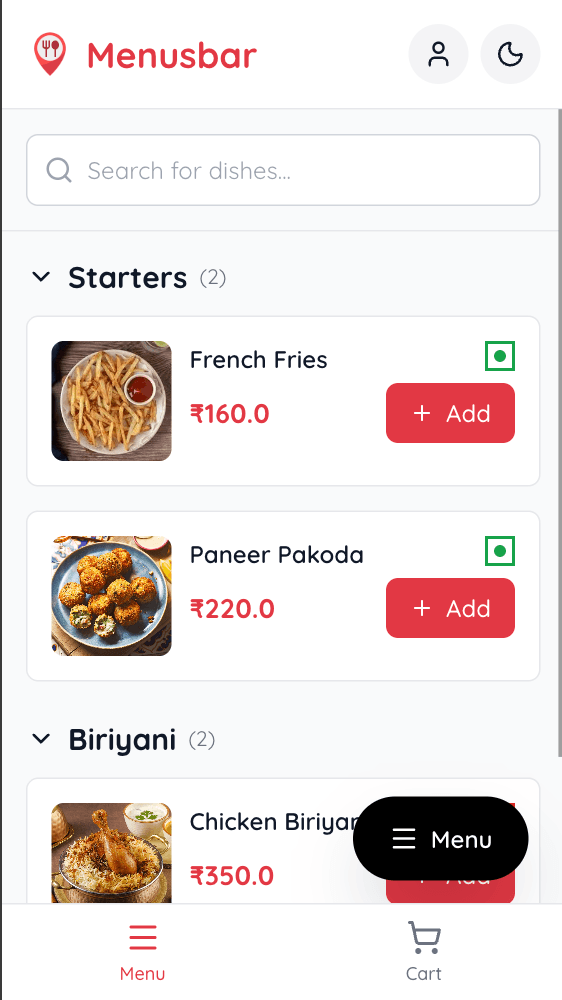 Customer App Screenshot